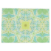 レトロガーデン花模様の緑と黄色 ラージペーパーバッグ (裏面)