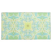 レトロガーデン花模様の緑と黄色 枕カバー (正面右)