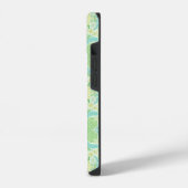 レトロガーデン花模様の緑と黄色 iPhoneケース (左側面)