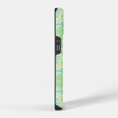 レトロガーデン花模様の緑と黄色 iPhoneケース (右側面)