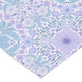 レトロガーデン花模様の青と紫 ショートテーブルランナー (コーナー)