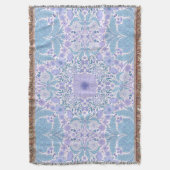 レトロガーデン花模様の青と紫 スローブランケット (正面縦)