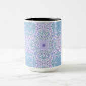 レトロガーデン花模様の青と紫 マグカップ (中央)