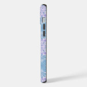 レトロガーデン花模様の青と紫 iPhoneケース (左側面)