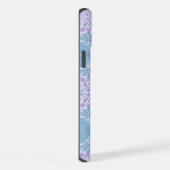 レトロガーデン花模様の青と紫 iPhoneケース (右側面)