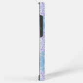 レトロガーデン花模様の青と紫 SAMSUNG GALAXYケース (右側面)