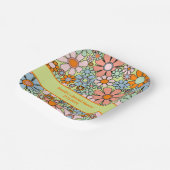 レトロガーデン花60s 70sボホフローラルパターン ペーパープレート (傾斜あり)