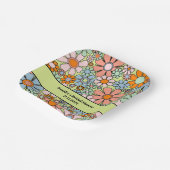 レトロガーデン花60s 70sボホフローラルパターン ペーパープレート (傾斜あり)
