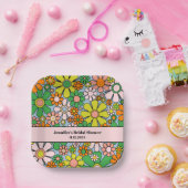 レトロガーデン花60s 70sボホフローラルパターン ペーパープレート (パーティー)