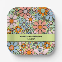 レトロガーデン花60s 70s溝深い花柄