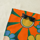 レトロガーデン花60s 70s花柄 ビーチタオル (インサイチュ)