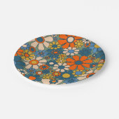 レトロガーデン花60s 70s花柄 ペーパープレート (アングル)