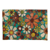 レトロガーデン花60s 70s花柄 枕カバー (正面)