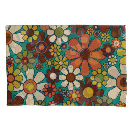 レトロガーデン花60s 70s花柄 枕カバー