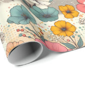 レトロガーデン開花 ラッピングペーパー (ロールコーナー)