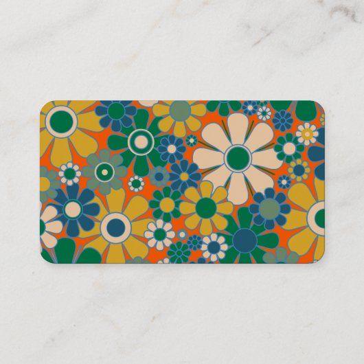 レトロガーデン60s 70s美的花柄 名刺 (裏面)