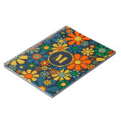 レトロガーデンGroovyフローラ60s 70sパターンイニシャル ノートブック (左側)