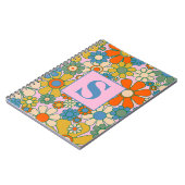 レトロガーデンGroovyフローラ60s 70sパターン ノートブック (左側)