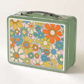 レトロガーデンGroovyフローラ60s 70sパターン メタルランチボックス (裏面)