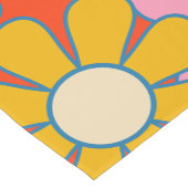 レトロガーデンGroovy 60s 70sフローラルパターン ショートテーブルランナー (コーナー)