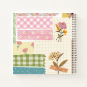 レトロガーリースタイルスクラップブック紙背景かわいい ノートブック (裏面)