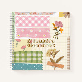 レトロガーリースタイルスクラップブック紙背景かわいい ノートブック