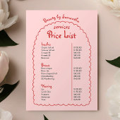 レトロガーリーピンク&レッドハンドドローぼう価格表