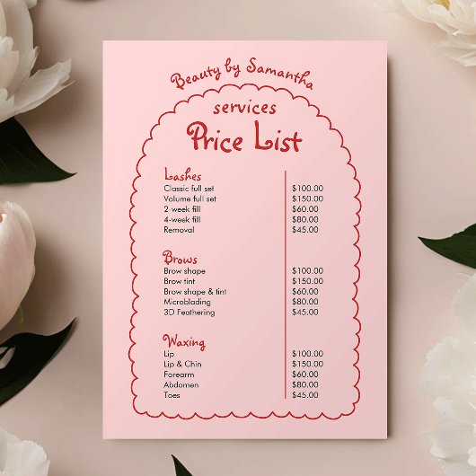 レトロガーリーピンク&レッドハンドドローぼう価格表