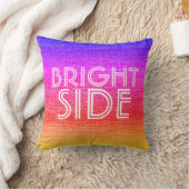 レトロガーリーレインボーブライトサイドハッピー クッション (ブランケット)
