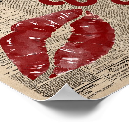 レトロガーリー引用文新聞トレンディーウォールアートポスター ポスター (角)