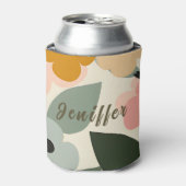 レトロガーリー迷彩柄軍隊モノグラモダンム 缶クーラー (缶正面)