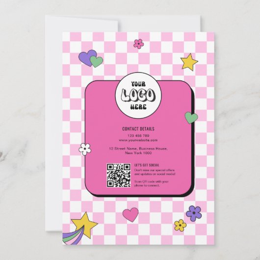 レトロガーリーGroovyピンク美しいサロン価格表 (裏面)