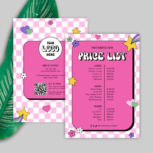 レトロガーリーGroovyピンク美しいサロン価格表