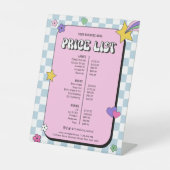 レトロガーリーGroovyピンク美しいサロン価格表 台座サイン (正面)