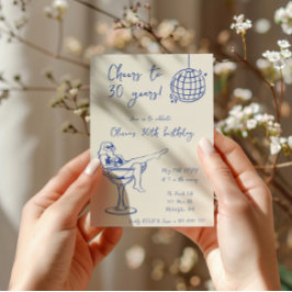 レトロガールインマールバースデーパーティーへの招待 招待状