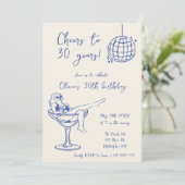 レトロガールインマールバースデーパーティーへの招待 招待状 (スタンド正面)