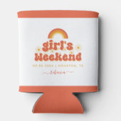 レトロガールウィークエンドパーソナライズドバチェロレッテギフト 缶クーラー (裏面)