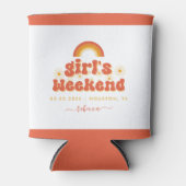 レトロガールウィークエンドパーソナライズドバチュロレッテギフト 缶クーラー (正面)