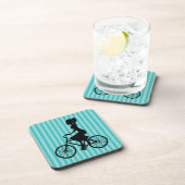 レトロガールサイクリストシルエット コースター (右側)