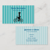 レトロガールサイクリストシルエット 名刺 (正面/裏面)