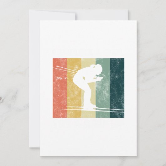 レトロガールスキーヴィンテージスキーウィンタースポーツギフト 招待状 (正面)