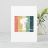 レトロガールスキーヴィンテージスキーウィンタースポーツギフト 招待状 (スタンド正面)