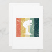 レトロガールスキーヴィンテージスキーウィンタースポーツギフト 招待状 (正面/裏面)