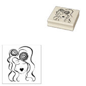 レトロガールスタンプ ラバースタンプ (押印)