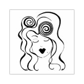 レトロガールスタンプ ラバースタンプ (インプリント)