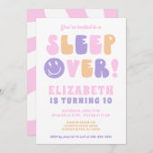 レトロガールズのスリープオーバーパーティー 招待状 (正面/裏面)