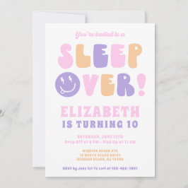 レトロガールズのスリープオーバーパーティー 招待状