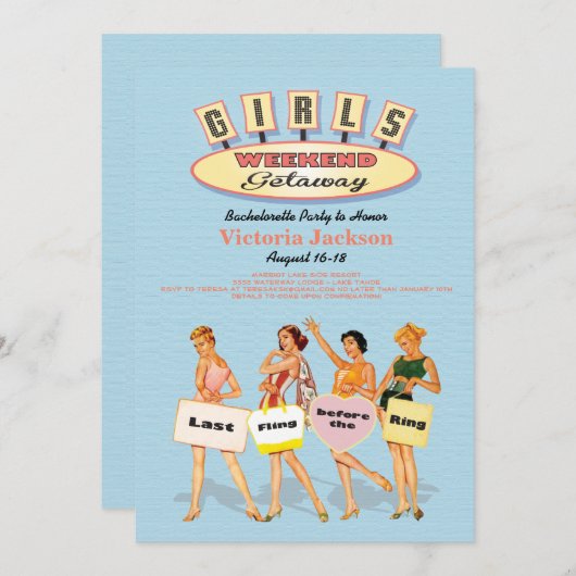 レトロガールズウィークエンドゲートウェイ招待状 招待状 (正面/裏面)