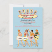 レトロガールズオーバーナイト休暇招待状 招待状 (正面)