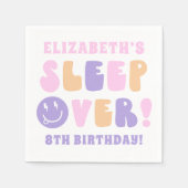 レトロガールズスリープオーバーパーティー スタンダードカクテルナプキン (正面)